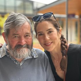 John Donaldson with Queen Mary of Denmark in a photo posted on Instagram in February, 2024. 