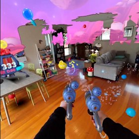 In First Encounters, pesky aliens bust through your walls and roof.