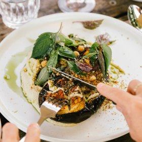 Herby smoked eggplant.