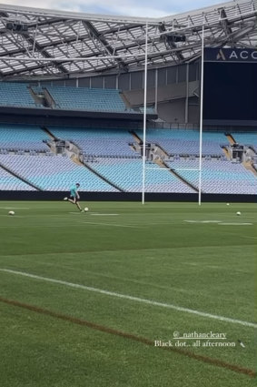 Nathan Cleary’s secret kicking session.