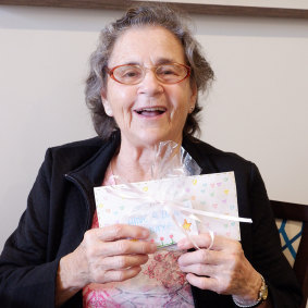 Catholic Healthcare’s Villa Maria resident Gwen was happy to receive her letter.
