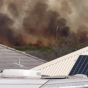 The view of the fire from Miranda Morrison’s yard.