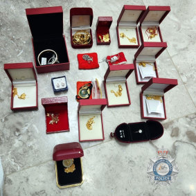 Jewellery was among the luxury items federal police seized.