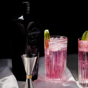 Scapegrace Black Gin changes colour when mixed with tonic.