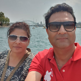 Paramjit Khare with her husband, Baljit. 