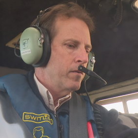 Sydney news helicopter pilot Andrew Millett spotted the plume of smoke and was first on scene.