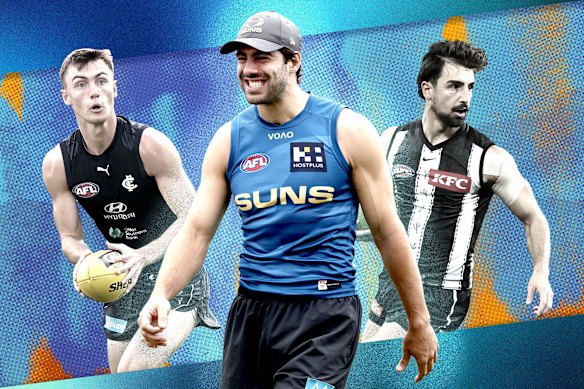 Jagga Smith is over his knee injury and ready to make an impact at Carlton, Christian Petracca is Damien Hardwick’s newest toy at Gold Coast and Josh Daicos might find himself back in the Collingwood midfield in 2026.