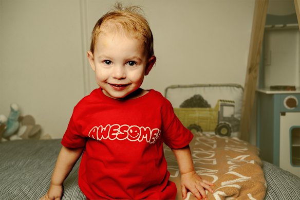 Zion, 2, is at risk of an anaphylactic reaction if he comes into contact with certain foods.  