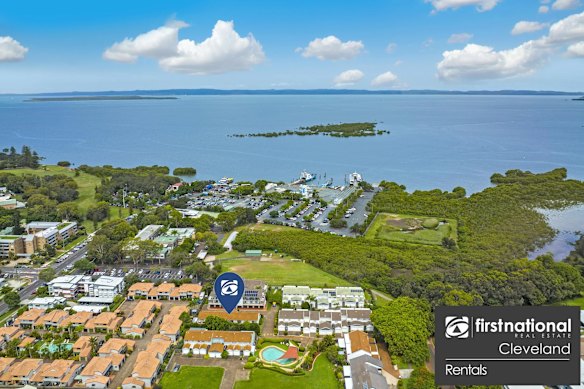 The location of Fiona Cairns’ former unit in Cleveland on Brisbane’s bayside.