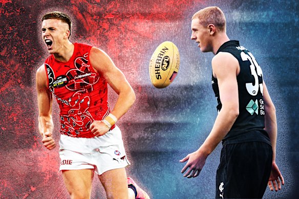 Nate Caddy (Essendon) and Harry Dean (Carlton) are integral to their sides’ futures.