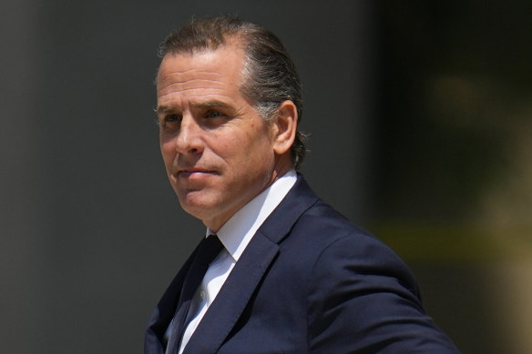 Hunter Biden leaves after a court appearance in July.