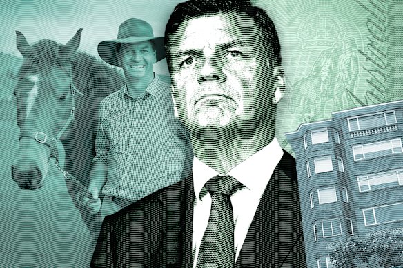 Liberal leader Angus Taylor came from a long line of landowners and had a successful business career before entering parliament.