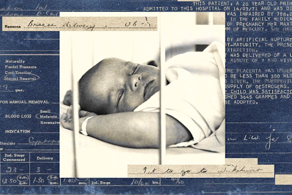 Mothers whose babies were identified for adoption had the code “UB-” written on their records.