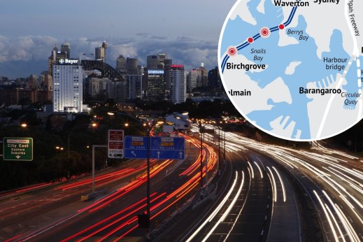 The Western Harbour Tunnel will connect to the Warringah Freeway and the proposed Beaches Link.