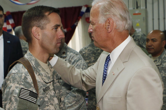 Joe Biden with his son Beau Biden in 2009. 