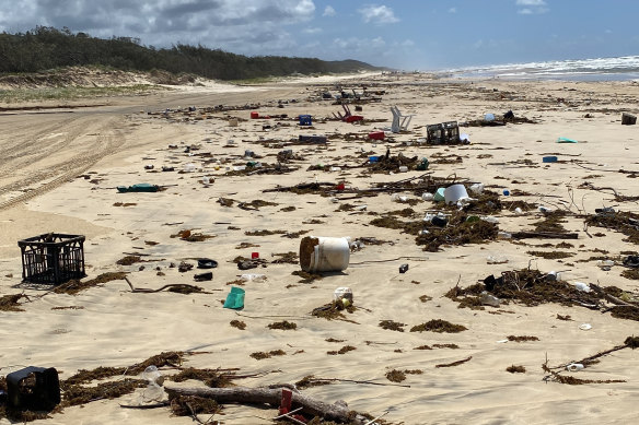 World Heritage-listed K’gari is among a number of national and marine parks inundated by debris.
