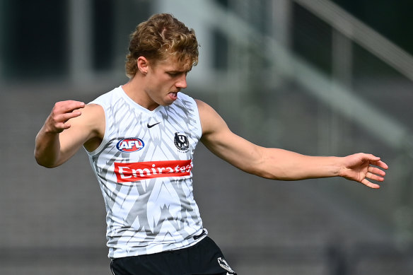 Finlay Macrae will make his debut for the Magpies on Friday night.