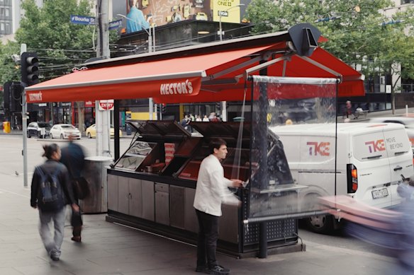 Hector's Kiosk is on the corner of Bourke and Flinders Streets.