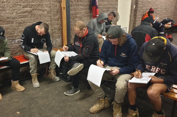 The players from the Yarra Glen Football Club take part in research conducted to better understand the drivers and harm caused by homophobic language in sport. The club has been at the forefront of tackling homophobia.