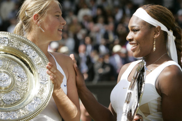 Sharapova beat Williams at Wimbledon in 2004 but her success against the great American wasn't to last.