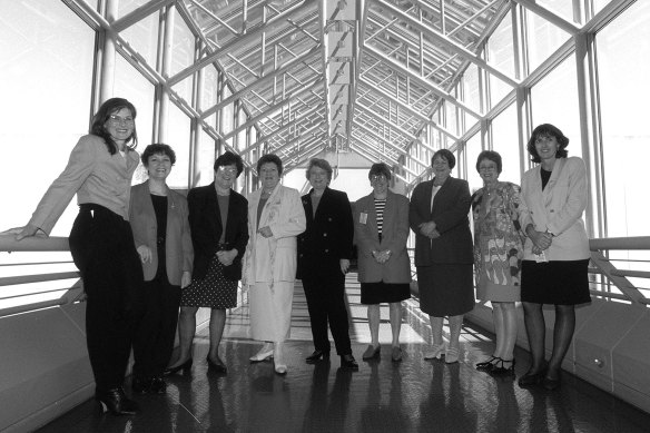 Labor women at the Emily’s List launch at Parliament House in 1996.
