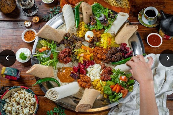 An injera and curry feast at Gojo.