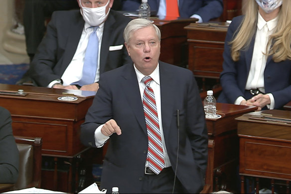 "Enough is enough," Republican Senator Lindsey Graham said as he dropped his opposition to certifying Joe Biden's election. 