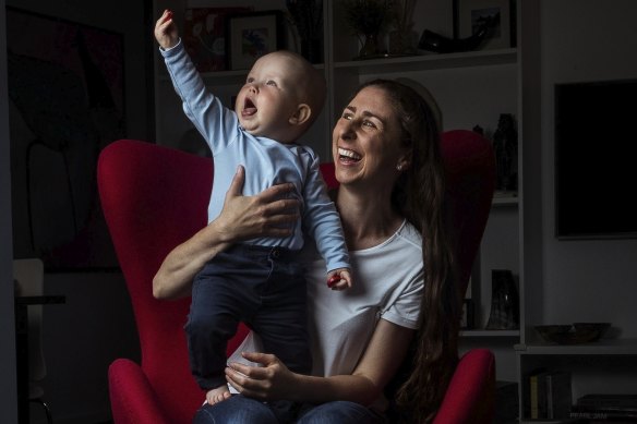 Prue had Gabe, 13 months, after the donation of sperm by "an incredible person" she hopes she will one day be able to thank.