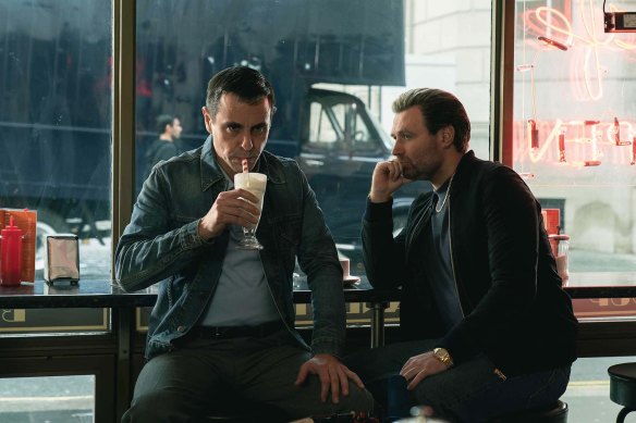 Emun Elliott as Don and James McArdle  as Gal in <i>Sexy Beast</i>.