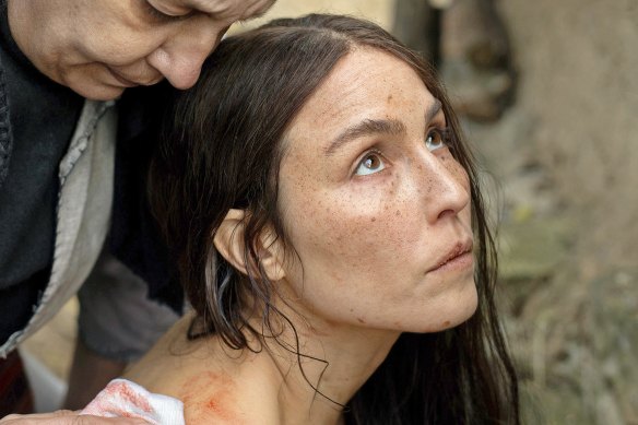 Noomi Rapace as Bosilka in Stolevski’s debut feature <i>You Won’t Be Alone</i>.