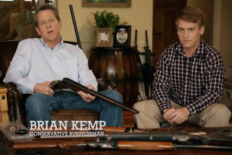 A still from Bill Kemp's campaign ad featuring a young man who wants to date his daughter.