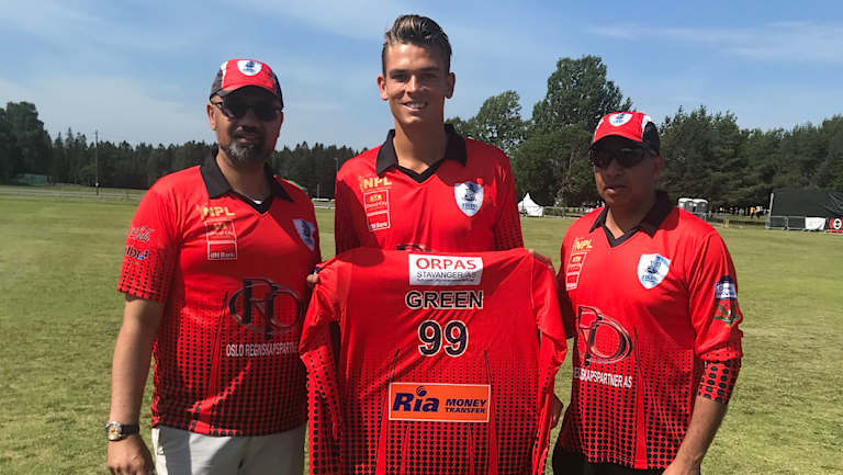 A world away: Chris Green on signing for the Viking Warriors in the Norwegian Premier League in June.