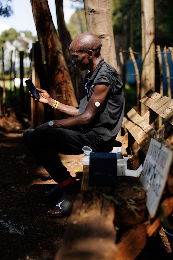 Eliud Kipchoge at his training camp in Kenya.