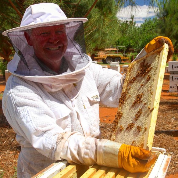 Beekeeper Mark DeCaux, host of the TV series, The Bush Bee Man. 