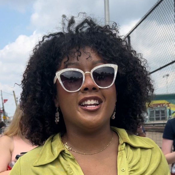New Jersey voter Dionna McCoy supports Kamala Harris and Tim Walz.