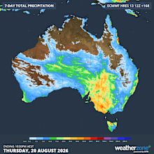 At this stage, further rain could extend into the latter half of next week.