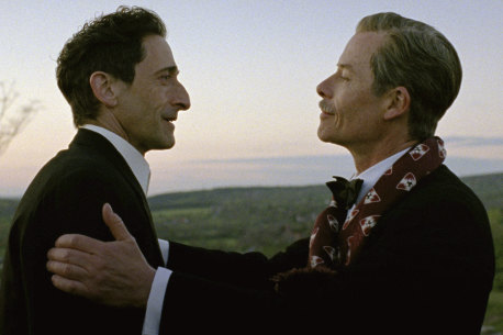 Adrien Brody and Guy Pearce play characters who make a mesmerising study in contrasts in The Brutalist.