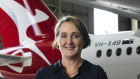 Qantas CEO Vanessa Hudson met staff and media at a hangar in Mascot on Thursday, confident new planes will drive performance.