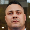 Jarryd Hayne outside the NSW District Court last year.