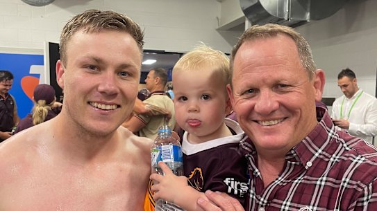 All in the family: Billy and Kevin Walters’
 with Billy’s son, Hugo.
