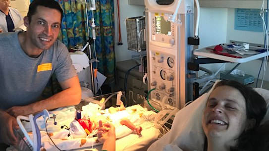 Within hours of having a cesarean and discovering her baby had been born without an oesophagus, Christine Stoove and her husband, Mario Tornatora, were at the mercy of the Queensland border closure which heightened their trauma. 
