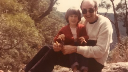 The author and her father at Springbrook, QLD in 1985.