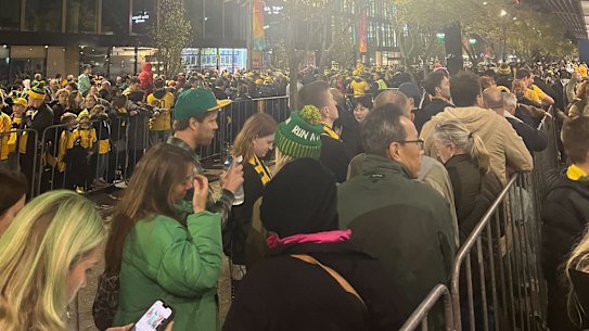 Transport chaos at Sydney Olympic Park rail station after the Women’s World Cup semi-final.