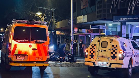 Photo from a witness at the scene of last night’s police shooting in Footscray.