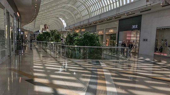 Vicinity Centres' Chadstone shopping centre was near empty on March 20.