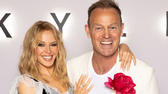 Kylie Minogue and Jason Donovan attend the launch for the Netflix documentary series Kylie, in London on Monday. 