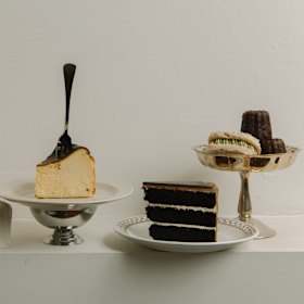 Assorted cakes.