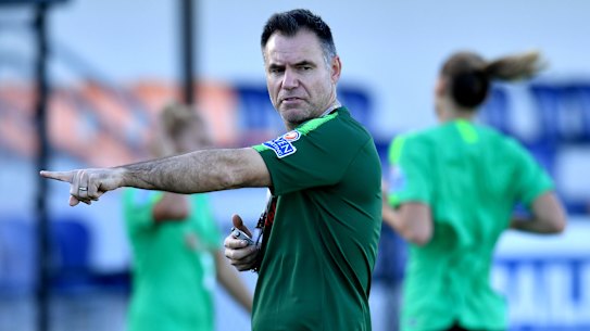New gaffer on board: Matildas coach Ante Milicic at training in Brisbane on Saturday.