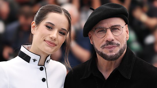 Ella Bleu Travolta and her dad, John Travolta.