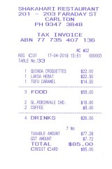 The bill for lunch with Liz Jones.